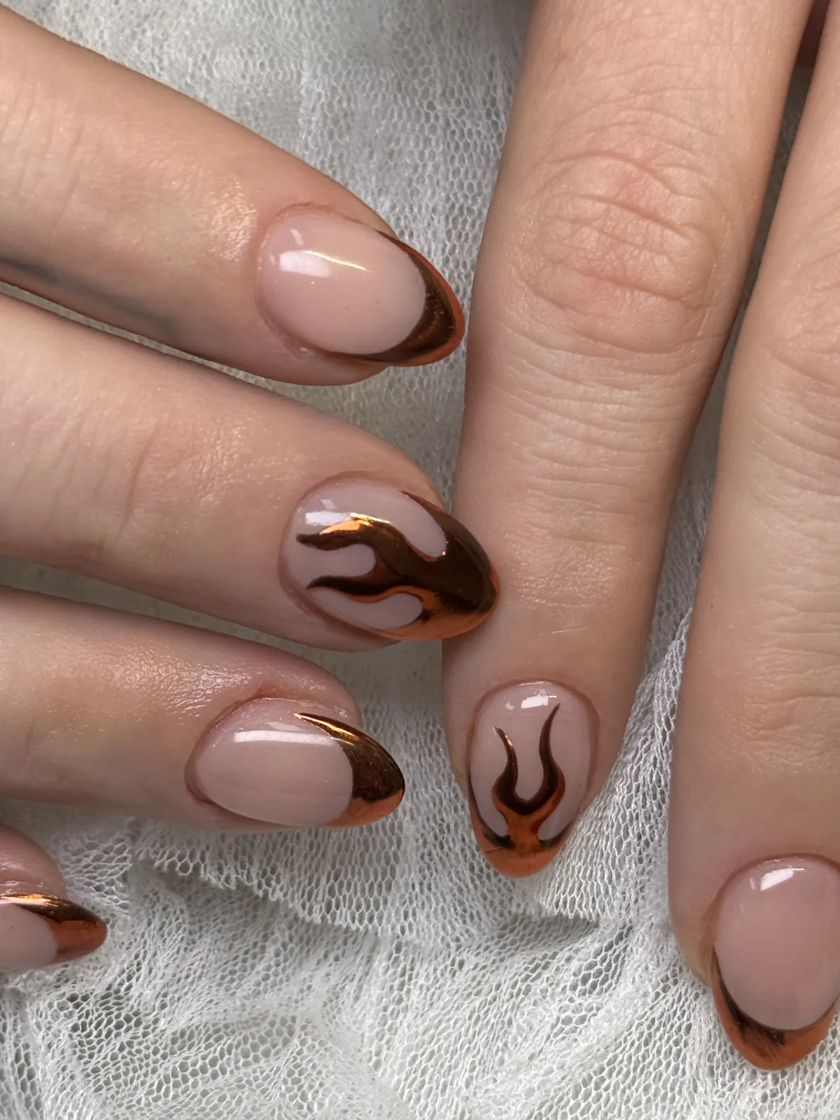 Brown editorial nail art