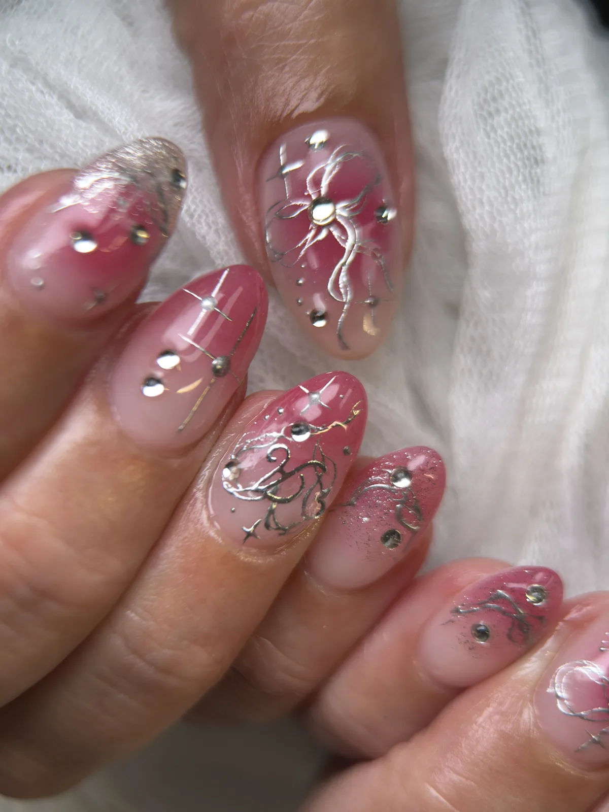 Pink nail art